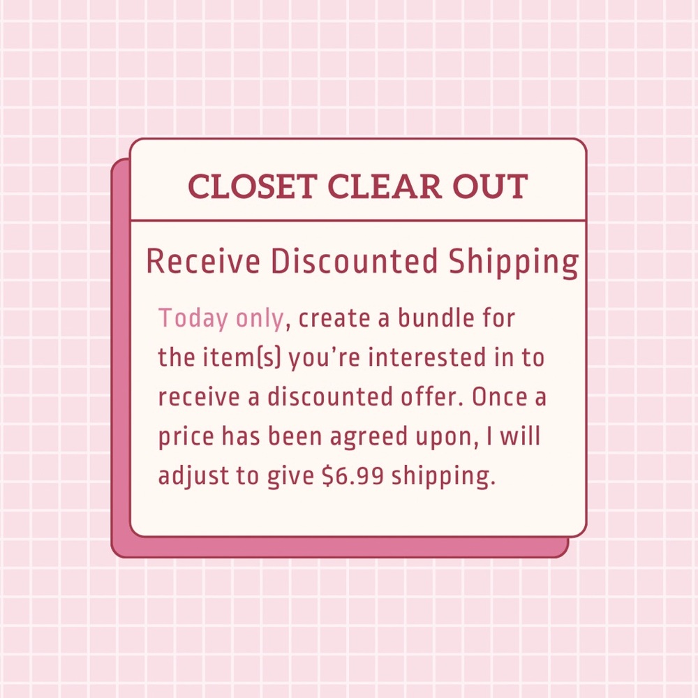 Closet Clear Out Discounted Shipping